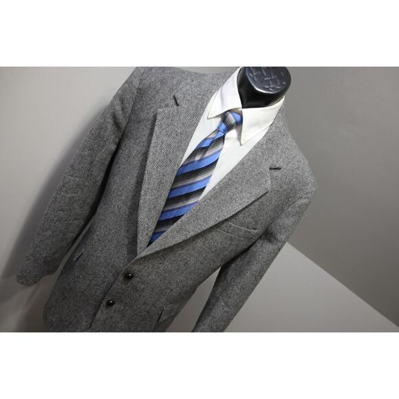 Christopher Hayes Tweed Wool Blazer Sports Jacket MADE IN USA Mens Sz 46 L - Picture 4 of 16